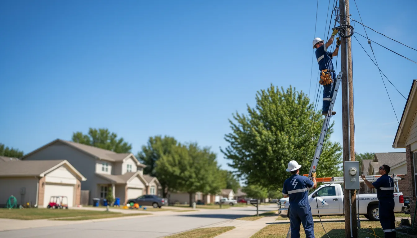 Residential electrician providing installation services in Quinton, OK